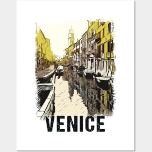 Venice City Streets Vintage Travel Poster Series grunge edition 03 Posters and Art